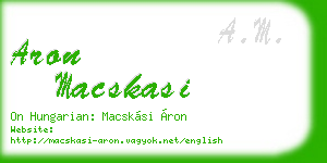 aron macskasi business card