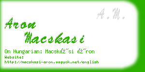 aron macskasi business card